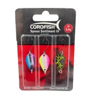 Corofish Spoon Sortiment (4) - 3 Spoons 2,8g versch. Farben Blinker Set