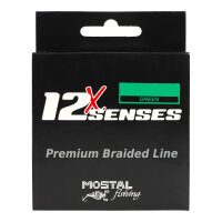 Mostal 12X Senses Premium Braid 0,41mm 300m green 44kg 12-Fach geflochtene Schnur