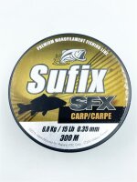 Sufix SFX Carpe 0,35mm / 6,8kg / 15lbs / 300m Clear Karpfenschnur Monoschnur