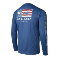 Pelagic Aquatek Icon Americano Smokey Blue UV Shirt 50+...