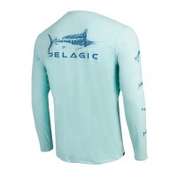 Pelagic Stratos LS Gyotaku Fish Sonnenschutz Shirt UV Shirt Angelbekleidung