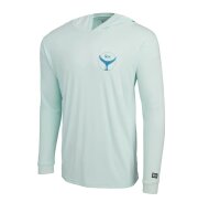 Pelagic Aqua Tek Hooded Gr. S Tails Up Sea Foam UV Shirt...