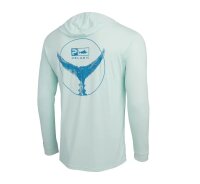 Pelagic Aqua Tek Hooded Gr. S Tails Up Sea Foam UV Shirt...