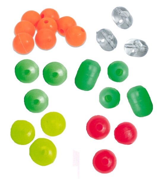 Aquantic Beads Perlen 4mm - 12mm Rund Oval Gummiperlen Plastik Zubeh&ouml;r