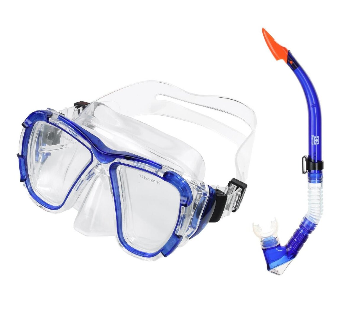 WONDSY Schnorchel-Set Für Erwachsene – Mit Panorama-Taucherbrille, Dry-Top Schnorchel & Verstellbaren Flossen