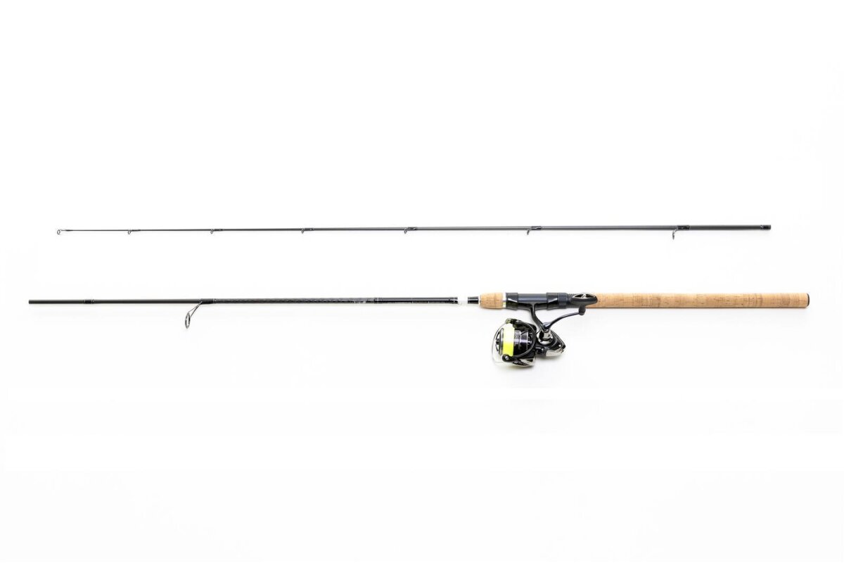 Daiwa Barsch-/Forellencombo 2,10m / 10-30g + Spinnrolle + Kescher + Schnur Angelset