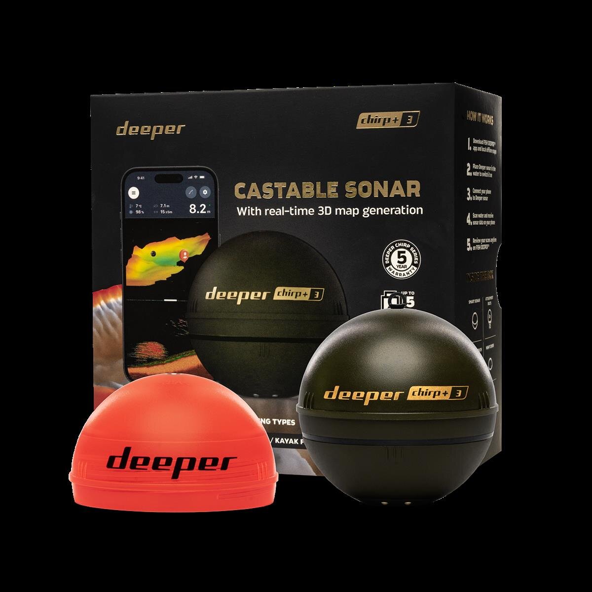 Deeper CHIRP+ 3 New Edition GPS Echolot Sonar für iPhone iOS + Android