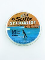 Sufix Specialist Surf 0,45mm 13,30Kg 250m Brandungsschnur Monofilschnur Meer