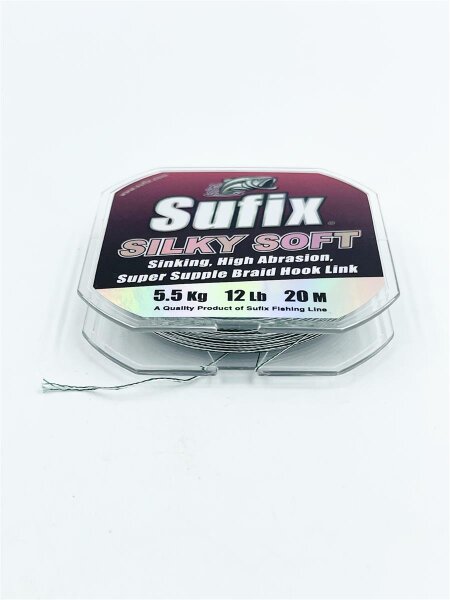 Sufix Silky Soft Grey 20m 12lb Karpfenschnur Vorfach