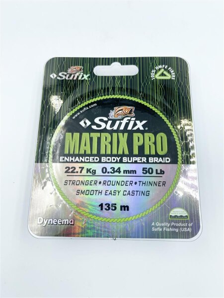 Sufix Matrix Pro Black 135m 0,34mm Geflochtene Schnur
