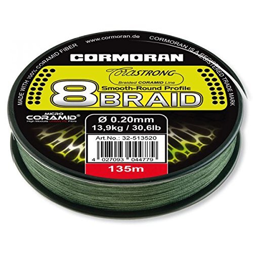 Cormoran Corastrong 8-Braid gr&uuml;n 135m 0.20mm 13,9Kg 8 Fach Geflochtene