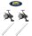 Karpfen Angelset (2) 2 x Karpfenrute 3,60m 3,00lbs + 2 x Freilaufrollen Free Carp + Schnur
