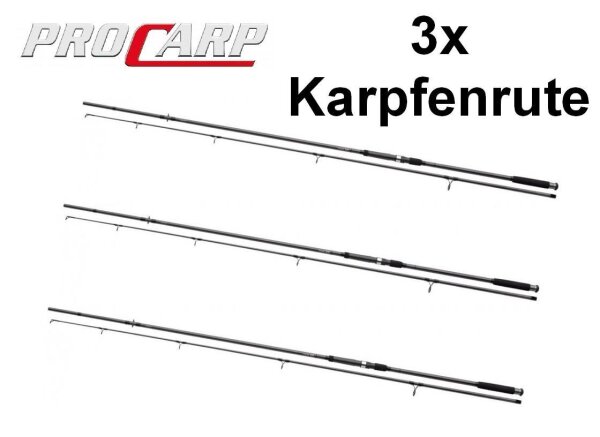 3x Pro Carp Karpfenrute Set 12ft 3,60m 3,50lb Dreierpack Carp Rod
