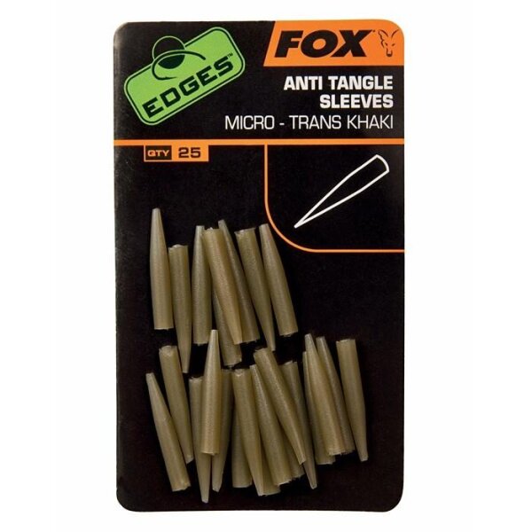 Fox Edges Anti-tangle Sleeve Micro - trans khaki x 25