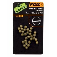 Fox Edges 4mm Tapered Bore Beads x 30 - trans khaki