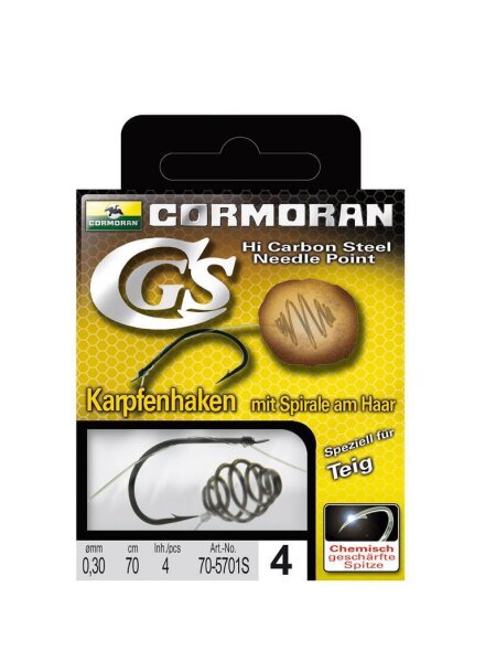 Cormoran CGS Karpfenhaken Teig mit Spirale am Haar Gr.2
