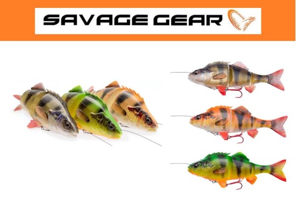 Savage Gear 4D Line Thru Perch Barschimitat 17cm / 23cm Schleppk&ouml;der Alle Farben
