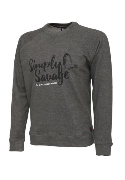 Savage Gear Simply Savage Sweater Melange Grey XL leichter Pullover