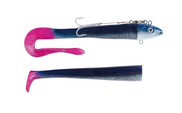 Balzer Adrenalin Arctic Eel blau-silber-Glitter/pinker Schwanz 150g