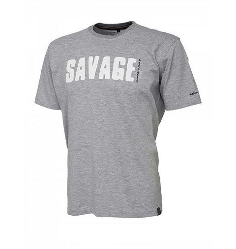 Savage Gear Simply Savage Tee Angelshirt Light Grey Melange T-Shirt vers. Gr&ouml;&szlig;en