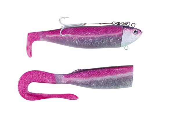 Balzer Adrenalin Arctic Shad pink-silber-Glitter/silber-Gitter Schwanz 200g
