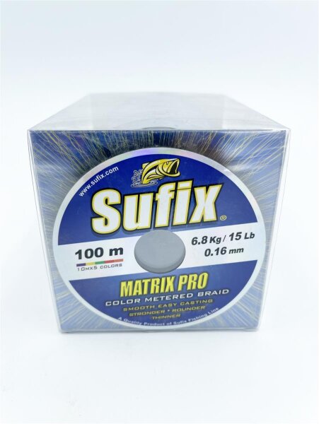 Sufix Matrix Pro Multi Color 0,16mm 6,8Kg 600m geflochtene Schnur