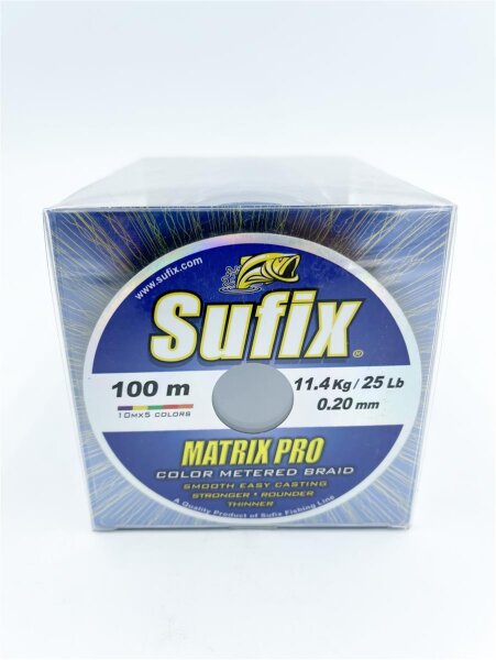 Sufix Matrix Pro Multi Color 0,20mm 11,4Kg 600m geflochtene Schnur