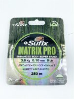 Sufix Matrix Pro 0,10mm 3,60Kg - 250m schwarz Geflochtene...