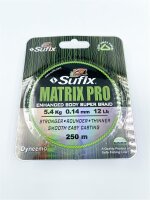 Sufix Matrix Pro 0,14mm 5,40Kg  250m schwarz Geflochtene Schnur