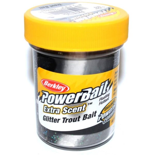 Berkley PowerBait Select Glitter Trout Bait Black White 50g