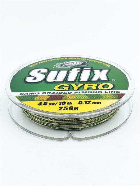 Sufix Gyro Camo Braid 0,12mm 250m 4,5Kg 10Lb Geflochtene Schnur