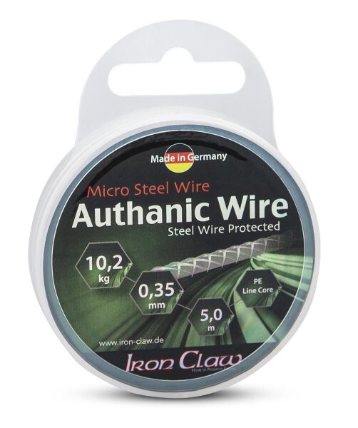 Iron Claw Authanic Wire 10m 10,2 Kg 0,35mm Geflochtenes Drahtvorfach
