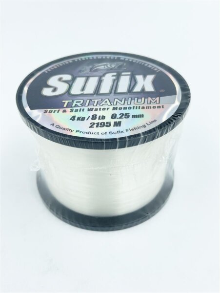 Sufix Tritanium Clear 0,25mm 4,0Kg 2195m Monofile Schnur