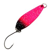 EFT Trout Wave Spoon 3,5g pink black glitter Forellenk&ouml;der Blinker K&ouml;der