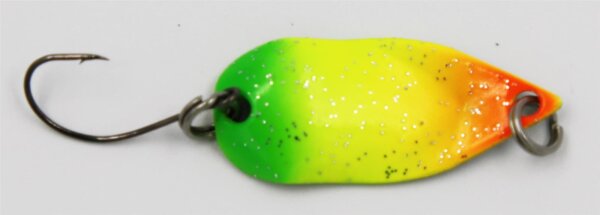 EFT Trout Splash Spoon 2,5g Orange Yellow Green Glitter Forellenk&ouml;der Blinker