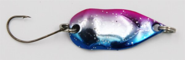 EFT Trout Splash Spoon 2,5g Blue Pink Silver Glitter Forellenk&ouml;der Blinker K&ouml;der