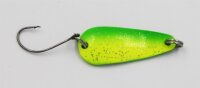 EFT Trout Wiggle Spoon 3g Green Yellow Glitter...