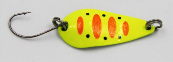 EFT Trout Skid Spoon 2,8g Yellow Orange-Dot Forellenk&ouml;der Blinker K&ouml;der
