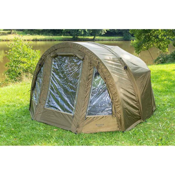 Anaconda Arabesque Tent Schirmzelt mit Anbau Front Brolly System 2-Mann Zelt Angelzelt