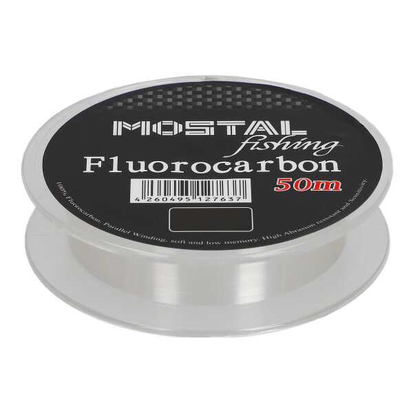 Mostal Fluorocarbon 0,20mm / 4,9kg / 50m Spule Vorfachschnur Fluoro Carbon Schnur