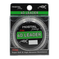 Mostal 4D Leader 0,286mm / 8,8kg / 50m Vorfachschnur Monofilvorfach Schnur