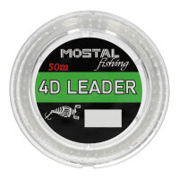 Mostal 4D Leader 0,370mm / 14,4kg / 50m Vorfachschnur Monofilvorfach Schnur