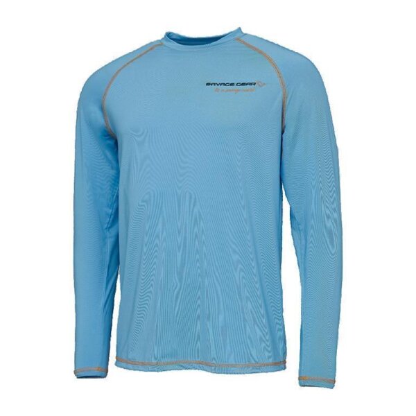 Savage Gear Aqua UV Gr. XL Long Sleeve T-Shirt Bonnie Blue Angelshirt UV-Shirt