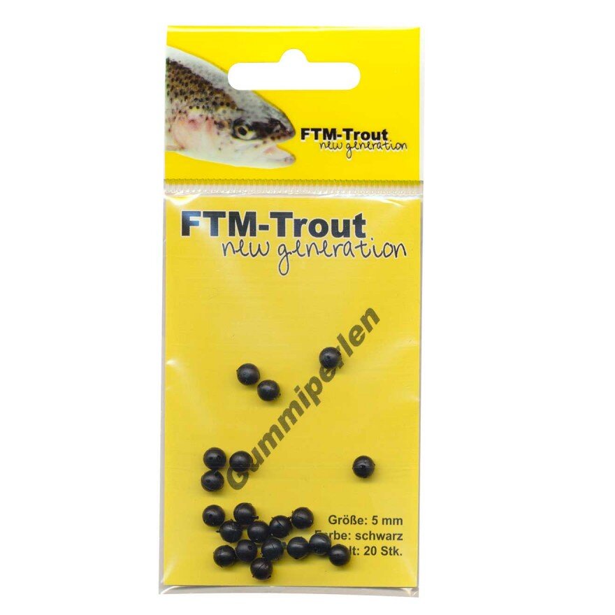 FTM Gummiperlen schwarz gemischte Größen Inh. 10 Stk. Perlen für Montagen - Image 3