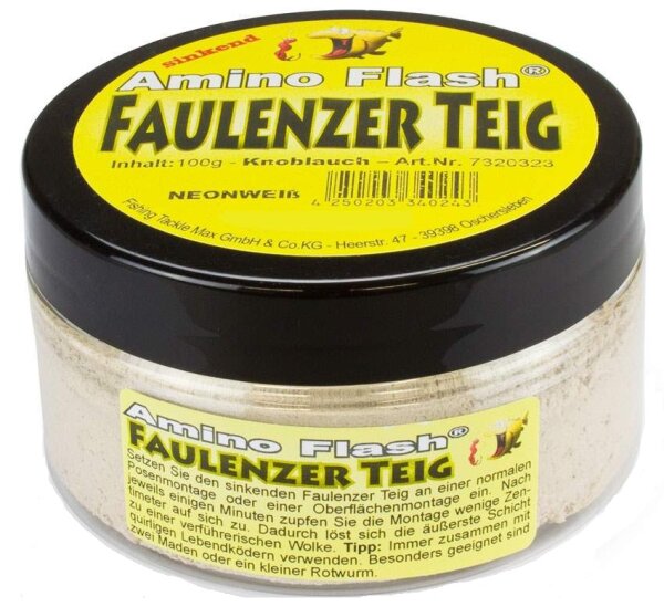 FTM Faulenzerteig 100g Knoblauch Neonwei&szlig; Angelteig Angelk&ouml;der Sinkend Teig