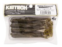 Keitech 4" Swing Impact - Motoroil / Chartreuse