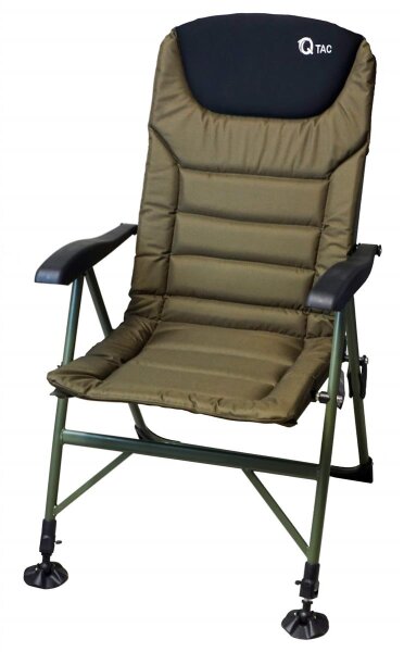 Q-TAC Stuhl Angelstuhl Deluxe mit Armlehnen Karpfenstuhl Anglerstuhl Stuhl
