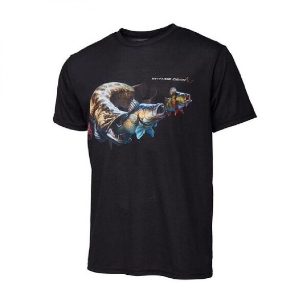 Savage Gear Cannibal Tee Black T-Shirt Angelshirt Angler Shirt versch. Gr&ouml;&szlig;en