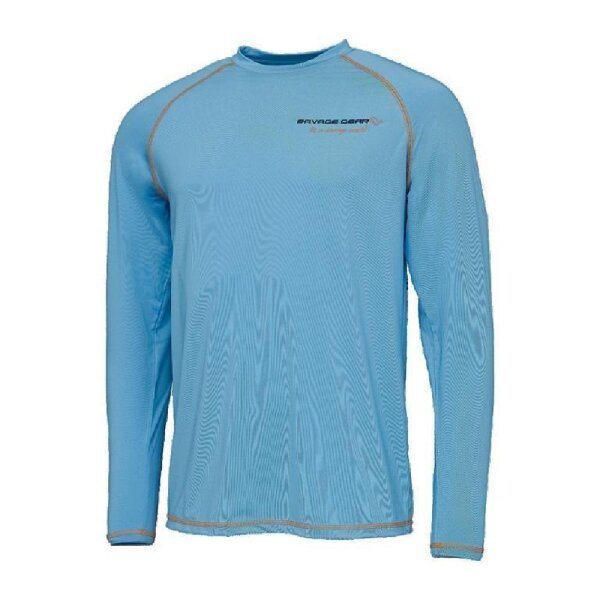 Savage Gear Aqua UV Long Sleeve T-Shirt UV Shirt Bonnie Blue versch. Gr&ouml;&szlig;en