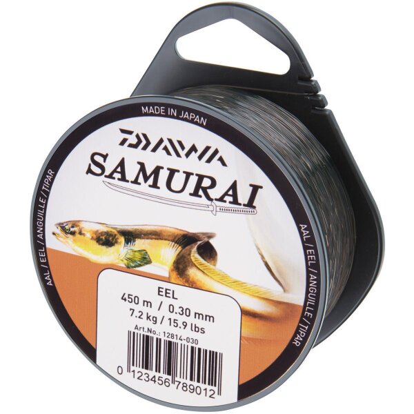 Daiwa Samurai Aal 0,30mm / 7,2kg / 450m Monofile Schnur Aalschur Dunkelbraun